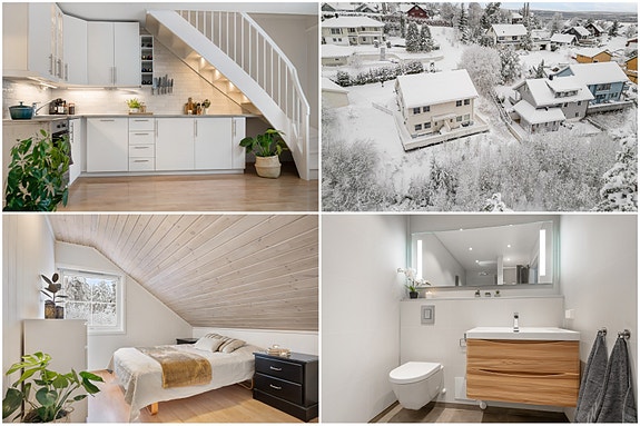 Emera Eiendomsmegling ved Solveig Granlund ønsker velkommen til Svalevegen 16B! Foto: Heidi Hexeberg Larsen.