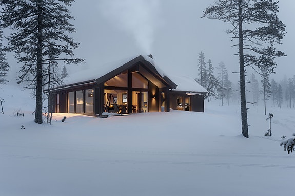 Foto av tilsvarende hytte