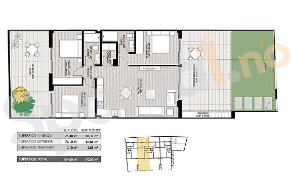Nybygg!  Leilighet på bakkeplan med 3 soverom, privat hage og felles basseng - Nær sjø og sentrum