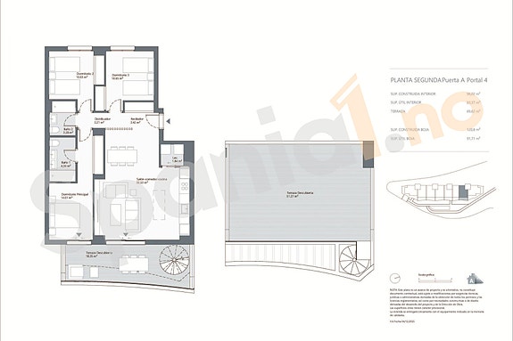 Ny penthouse med 3 soverom og havutsikt | Terrasse og takterrasse ca. 70 m² | Fellesområde med basseng