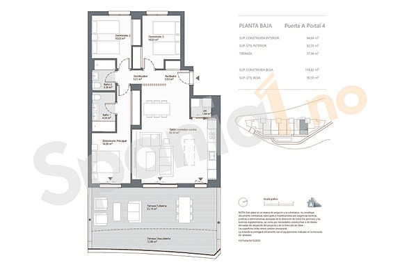 Ny leilighet med 3 soverom | Terrasse ca. 37 m² | Fellesområde med basseng