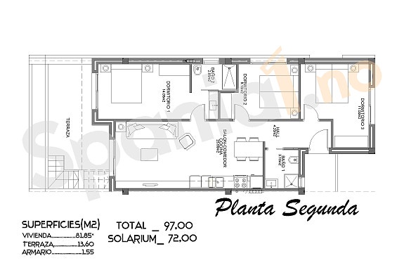 Penthouse med 3 soverom og 2 bad - Takterrasse, utsikt og tilgang til spa, gym og bassengområde - Turistlisens!