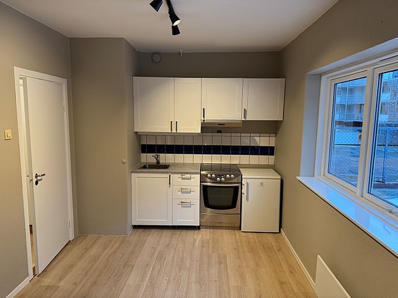 Hvitevarer på kjøkkenet følger med så lenge de fungerer.