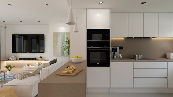 400 m til strand! Penthouse-leilighet med fantastisk havutsikt | 3 soverom og 2 bad | Flotte fellesområder