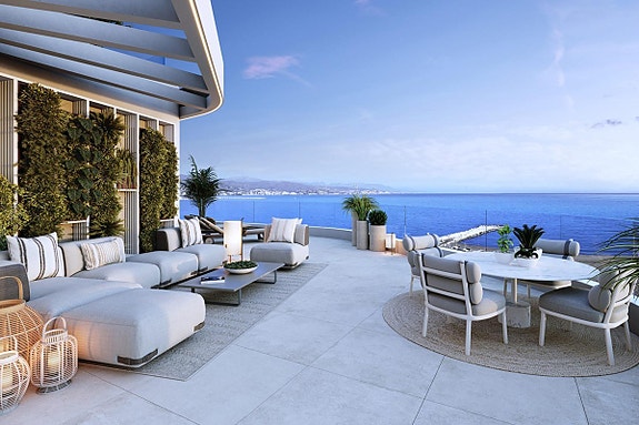 Eksklusiv penthouse i første linje mot sjøen | 4 soverom | Privat basseng og enorme terrasser