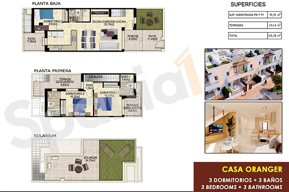 Moderne rekkehus med 3 soverom - Store uteområder og felles basseng