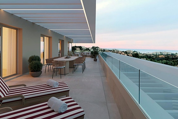 Ny moderne leilighet | Terrasse og hage | Nær golf  og moderne fellesområder