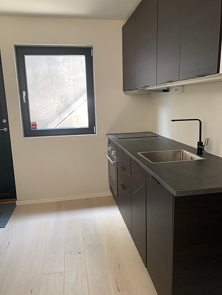 Platetopp, ovn, integrert oppvaskmaskin, kjøleskap