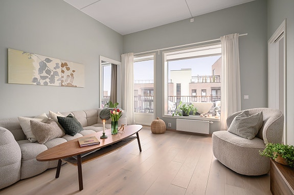 Sindre Nyhus v/Krogsveen presenterer en strøken 3-roms i Lille Løren Park.