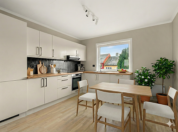 Velkommen til Kaptein Bødtkers gate 34A! En nylig oppgradert 4-romsleilighet midt i Kristiansund Sentrum