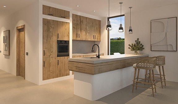 Nøkkelferdig! Ny ibiza-inspirert villa med 4 soverom - Stort uteområde med privat basseng - Parkering