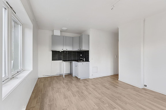 Stue med åpen kjøkkenløsning