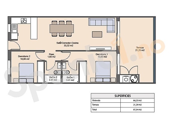 Nybygg i Finestrat | Leilighet med 2 soverom, stor terrasse og takterrasse