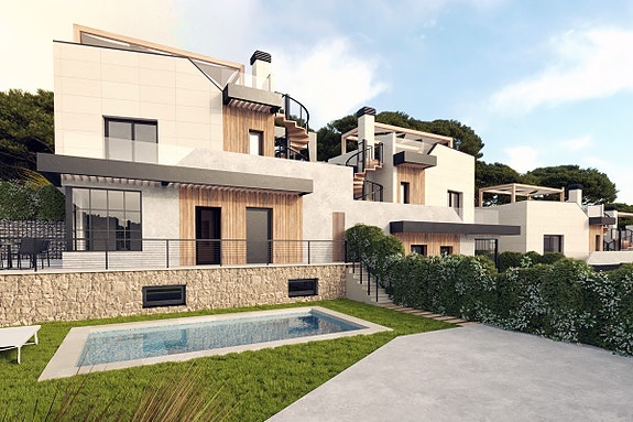 Ny moderne villa med 3 soverom og stor uteplass | Privat basseng og takterrasse