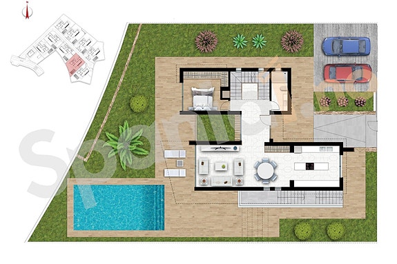 Nybygg! Villa med 4 soverom i lukket anlegg | Privat basseng, takterrasse og uteområder