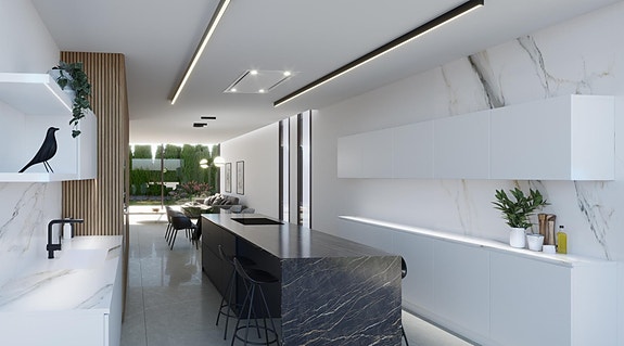 Nybygg! Villa med 4 soverom i lukket anlegg | Privat basseng, takterrasse og uteområder