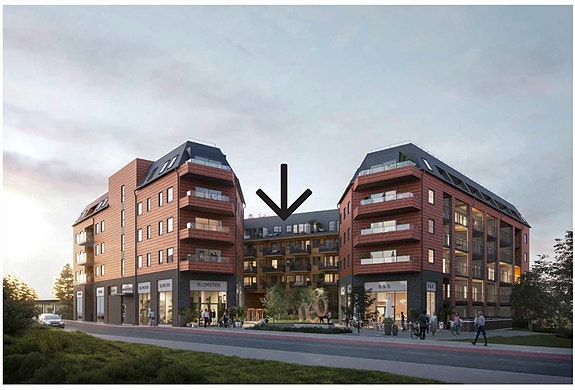 Neo - tegnet for Ås. En kommende klassisk bygård med et grønt preg.