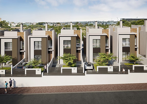 Nyhet! Kun 800 m fra stranden | Boliger med skandinavisk stil | 3 soverom og 3 bad | Takterrasse