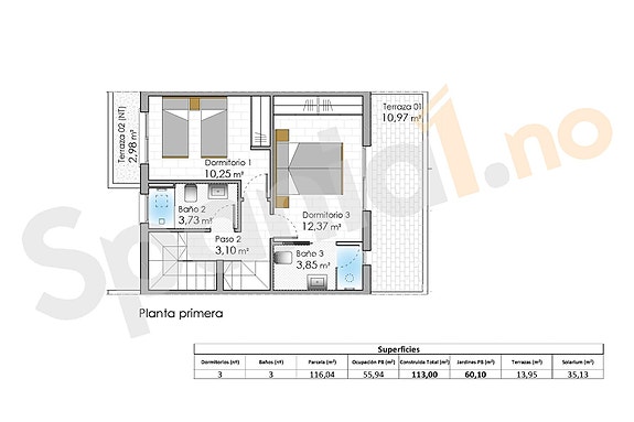 Siste ledige! 150 meter til stranden | Rekkehus med 3 soverom og 3 bad  | Uteplass med eget basseng  | Takterrasse 35m2