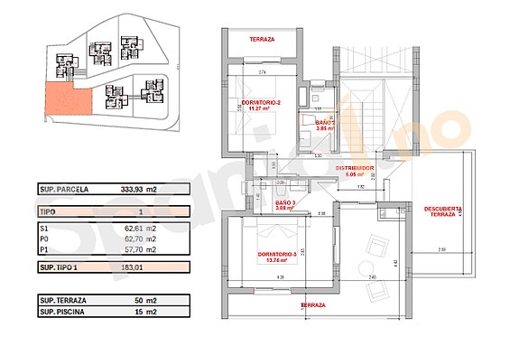Nybygg! Villa med 3 soverom | Privat basseng og takterrasse | Lukket boligområde