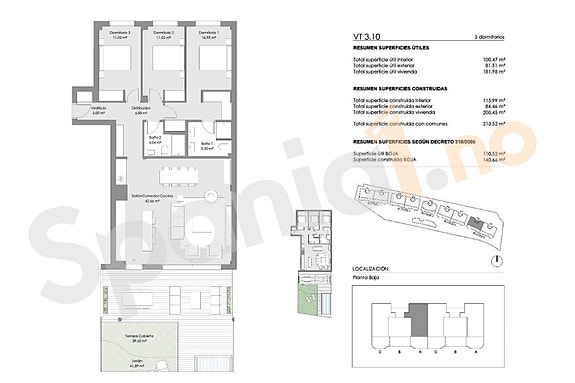 NYHET! Leilighet på bakkeplan med 3 soverom | Privat basseng og terrasse | Første linje golf