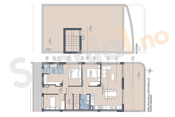 Toppleilighet med 3 soverom | Takterrasse 91 m² | Nær strand og golf