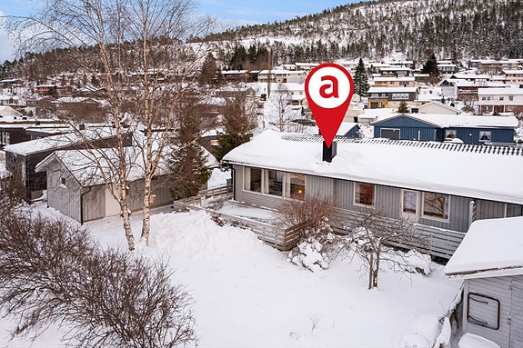 Velkommen til Maribovegen 7. Rekkehus på ett plan. Foto: EFKT / Line Ottesen Berre