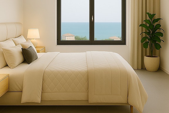 Ny leilighet nær strandem | Fellesområde med basseng | 2 soverom og 2 bad