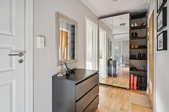 Gangen har garderobeskap