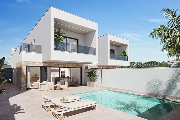 Nybygg! Moderne villa med privat basseng | 3 soverom | Mulighet for takterrasse