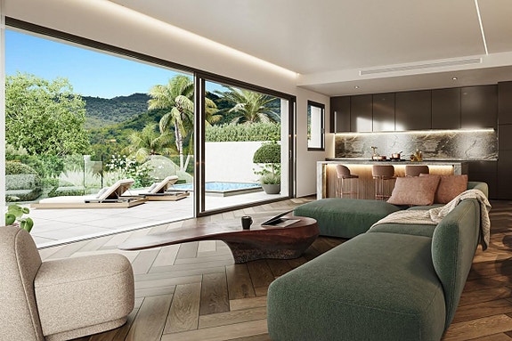 NYHET! Bakkeplansleilighet over to plan | Privat hage og terrasse | 3 soverom | Eksklusivt prosjekt i Río Real