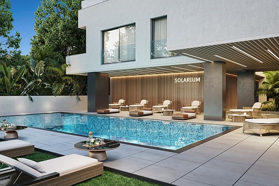 NYHET! Eksklusivt prosjekt | Leilighet med 2 soverom | Terrasse og resortfasiliteter | Nær strand og golf