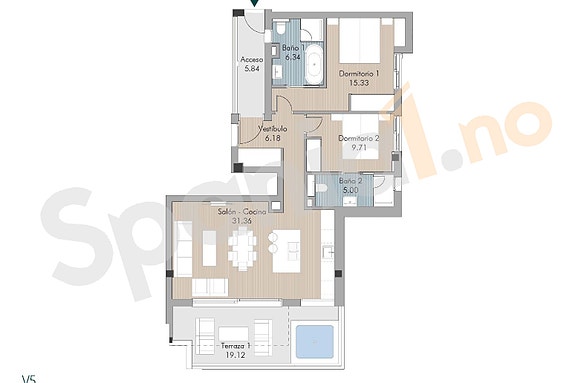 NYHET! Eksklusivt prosjekt | Leilighet med 2 soverom | Terrasse og resortfasiliteter | Nær strand og golf