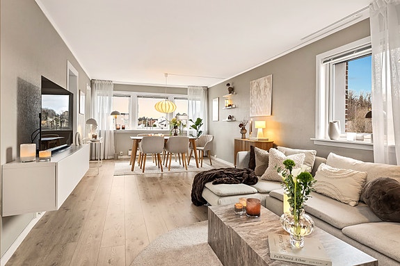 Velkommen til Østgårdveien 3A - Trivelig 3-roms toppleilighet på Østgård - Populært område ca 4 km fra Fredrikstad sentrum