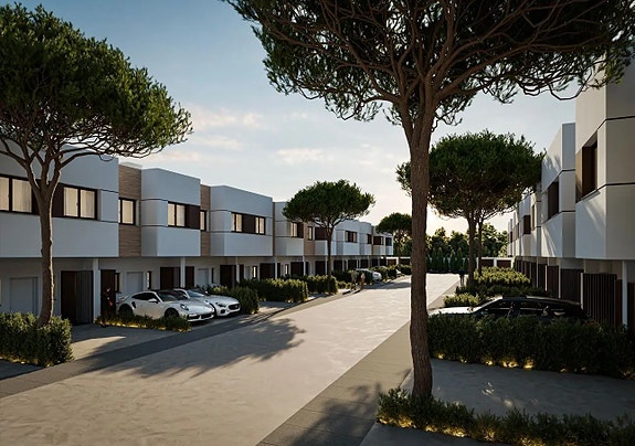 Nye moderne rekkehus med hage og resortfasiliteter | Omgitt av natur og kort vei til stranden