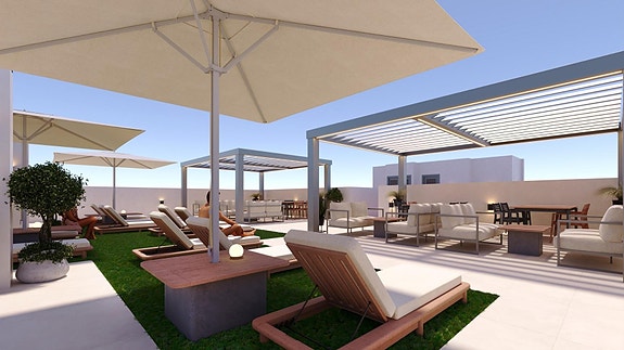 Moderne nybygg! Leilighet med 3 soverom - Stor felles takterrasse med basseng - Sentralt og rolig