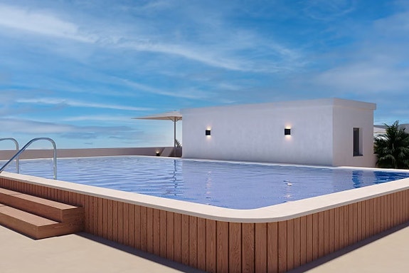 Moderne nybygg! Leilighet med 3 soverom - Stor felles takterrasse med basseng - Sentralt og rolig