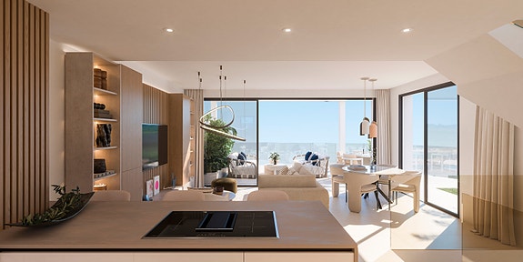 Nybygg i Calahonda | Rekkehus med havutsikt, takterrasse og 3 soverom