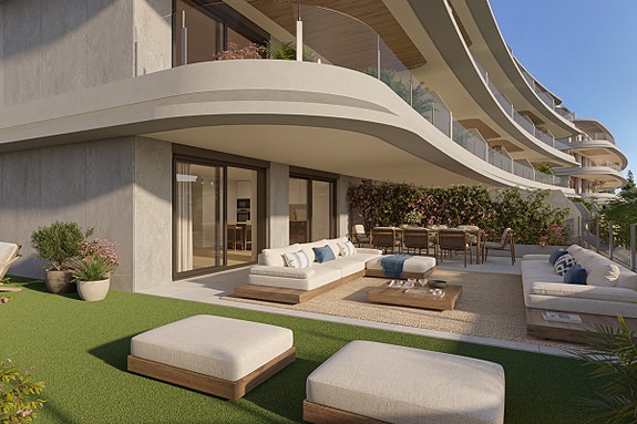 Ny eksklusiv leilighet med 3 soverom og 2 bad | Stor terrasse og hage | Vakre fellesområder