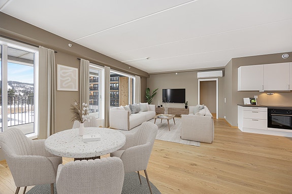 Velkommen til Bjørkeveien 20C - En delikat 3-roms hjørneleilighet fra 2025 (bildet er digitalt stylet)