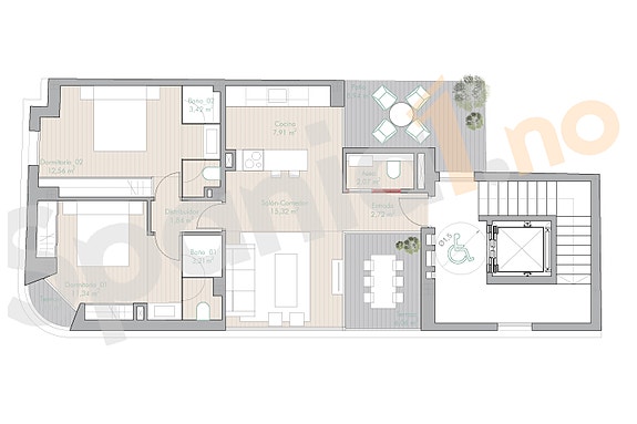 Sentralt i Estepona | Gangavstand til strand og sentrum | 2 soverom og terrasse