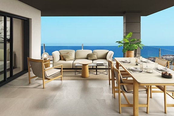 Hjørne-penthouse med nydelig havutsikt  | 3 soverom og stor takterrasse 175m2 | Gangavstand til strand