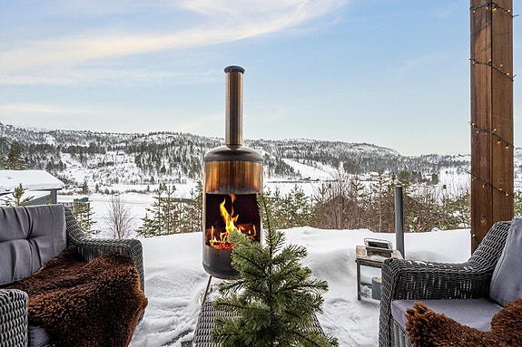 Koselig uteplass med nydelig utsikt