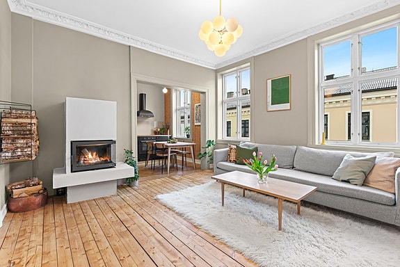 PrivatMegleren Primera ved Ingerid Gude har gleden av å presentere denne lekre leiligheten i Markveien 30A på beste Grünerløkka (Foto Oh Shots)