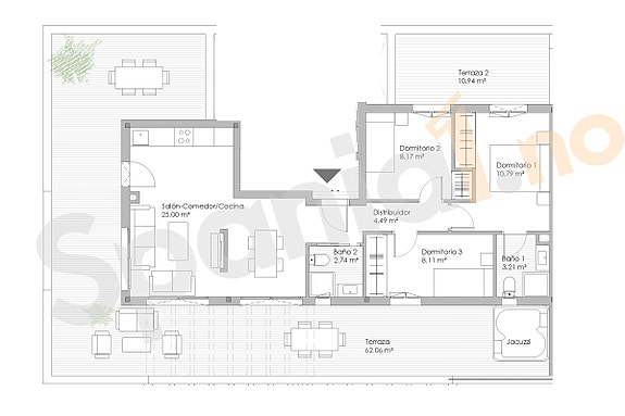 Penthouse med 3 soverom | Stor terrasse 73 m² | Sørvendt og sentral beliggenhet