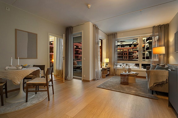 Velkommen til Søster Mathildes gate 35 - Presentert av Aleksander Myrvold v/Nordvik bolig. Foto: Trond Walsø.