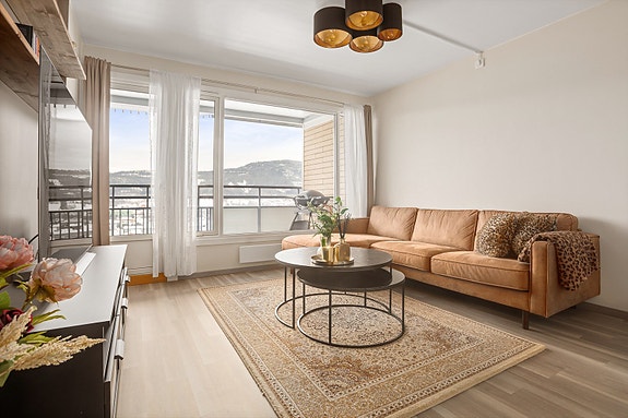 Velkommen til Myrehagen 16 på Åssiden! Fotograf: Eiendomsfoto AS