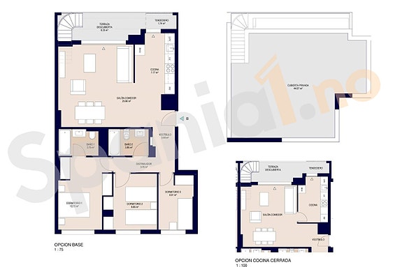 Penthouse med 3 soverom | Heis, garasje og basseng | Kort vei til by og strand