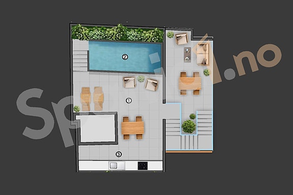 Plantegning takterrasse