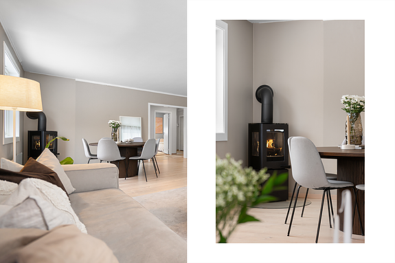 Flott vedovn som sørger for behagelig varme og lun atmosfære på kaldere dager